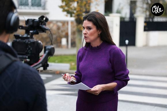 Apolline de Malherbe interviewe Bruno Retailleau lors du tournage de l'émission « En Campagne » de BFMTV à Bry-sur-Marne, en banlieue parisienne, le 6 novembre 2025. Photo de Jérémy Paoloni/ABACAPRESS.COM