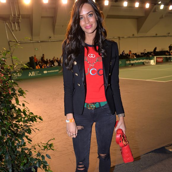 Jade Foret (Lagardère) dans les tribunes du match "Benoît Paire/Fernando Verdasco - Rohan Bopanna/Denis Shapovalov (4/6 - 5/7)" lors du tournoi Rolex Paris Masters 2019, le 30 octobre 2019.
© Perusseau-Veeren/Bestimage