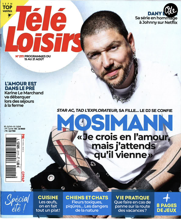 Mosimann en couverture de "Télé Loisirs", programmes du 15 au 21 août 2026.
