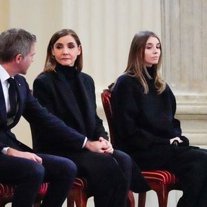 Veillée funèbre du prince Victor-Emmanuel de Savoie, en l'Eglise de Sant'Uberto à Turin, en présence de sa veuve Marina Ricolfi-Doria, de son fils, le prince Emmanuel-Philibert de Savoie avec sa femme la princesse Clotilde Courau et leurs filles les princesses Vittoria et Luisa, le 9 février 2024. Le fils du dernier roi d'Italie s'est éteint le 3 février 2024 à l'âge de 86 ans. Lucia Sabatelli / Bestimage