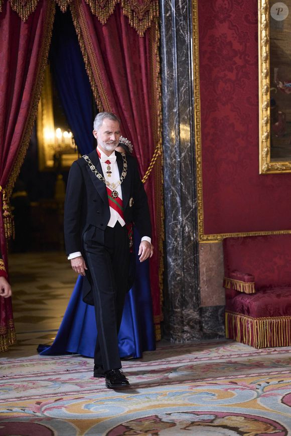 Le roi Felipe VI d'Espagne et la reine Letizia lors de la cérémonie d'accueil du sultan d'Oman Haïtham ben Tariq à Madrid le 4 novembre 2025. Photo par Cordon / Bestimage