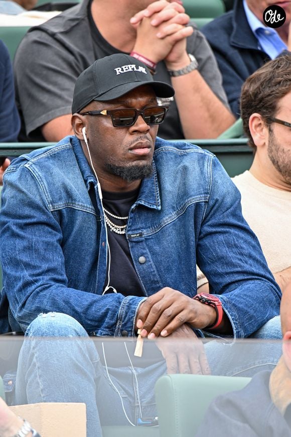 Usain Bolt dans les tribunes lors de la troisième journée du Rolex Monte-Carlo Masters au Monte-Carlo Country Club de Monaco, France, le 7 avril 2026. © Bruno Bebert/Bestimage