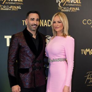 Adriana Karembeu et Adil Rami lors de la 21ème édition du concours de beauté "Top Model International" dans la salle des Étoiles du Sporting de Monte-Carlo, Monaco, le 174 mai 2025. © Martin Bousseau/Bestiamge