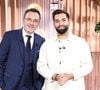 Frédéric Lopez et Kendji Girac sur le plateau de "Retour en terre inconnue" pour les 20 ans de "Rendez-vous en terre inconnue". Le 29 avril 2025 sur France 2.