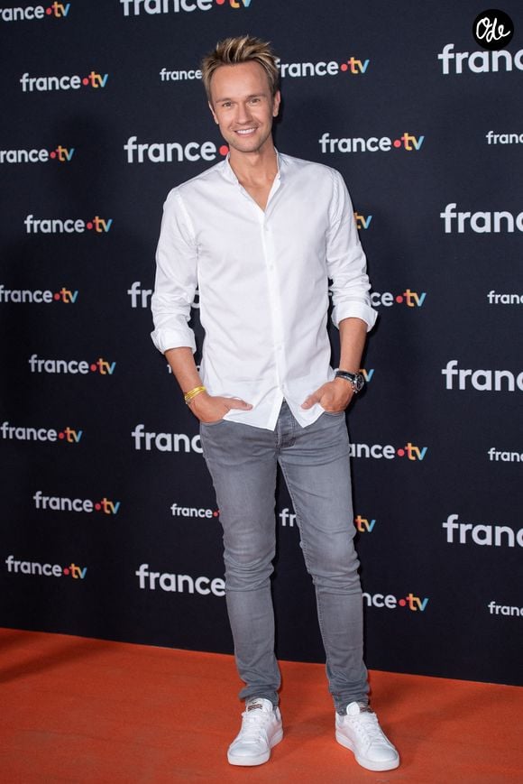 Cyril Feraud assiste à la conférence de presse de rentrée de France Télévisions à Paris, en France, le 11 juillet 2023. Photo : Aurore Maréchal/ABACAPRESS.COM
