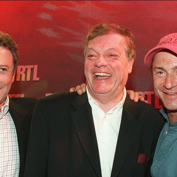 Dernière de Fabrice sur RTL : Michel Drucker, Fabrice et Vincent Lagaf le 30 juin 2000 © Jean-Jacques Datchary/ABACA