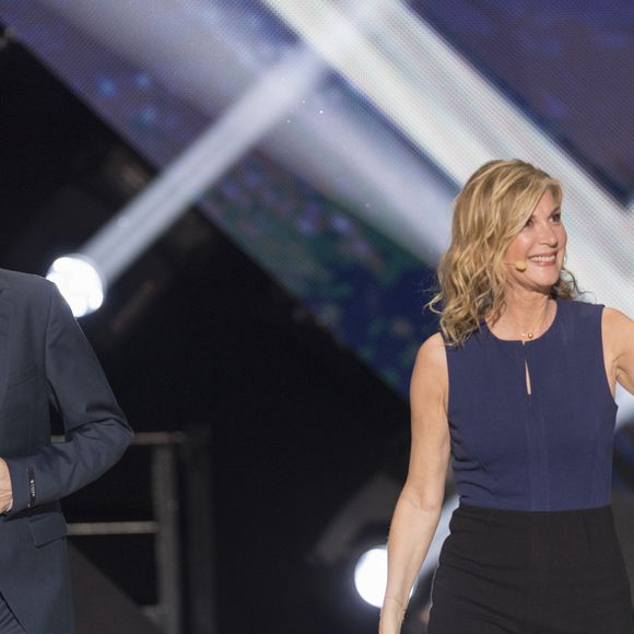 Exclusif - Pierre Palmade et Michèle Laroque - Enregistrement de l'émission "Le Grand Show de l'Humour" au Zénith de Paris le 30 janvier 2017. L'émission sera diffusée sur France 2  le 4 février 2017. © Pierre Perusseau/Bestimage (no web - No Blog pour suisse et Belgique)