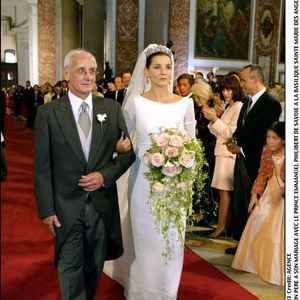 Clotilde Courau à son mariage à la Basilique Sainte Marie des Anges à Rome 25 septembre 2003 AGENCE / BESTIMAGE