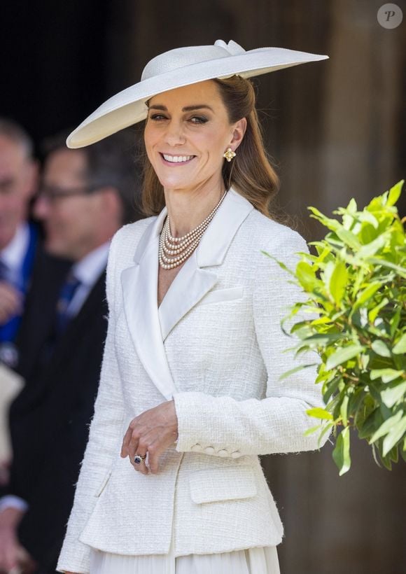 Windsor, ROYAUME-UNI – Des membres de la famille royale britannique lors du service annuel de l’Ordre de la Jarretière à la chapelle Saint-Georges, château de Windsor.

Sur la photo : Catherine, princesse de Galles (Catherine « Kate » Middleton, princesse de Galles)