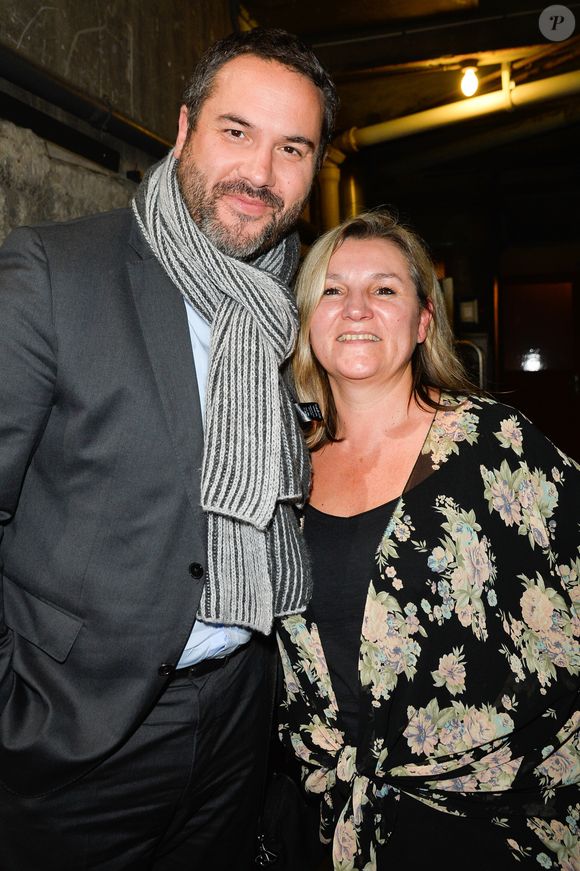Bruce Toussaint et sa femme Catherine - Générale de la pièce "L'heureux élu", une comédie de Eric Assous au Théâtre de la Madeleine à Paris le 24 octobre 2016. © Coadic Guirec/Bestimage