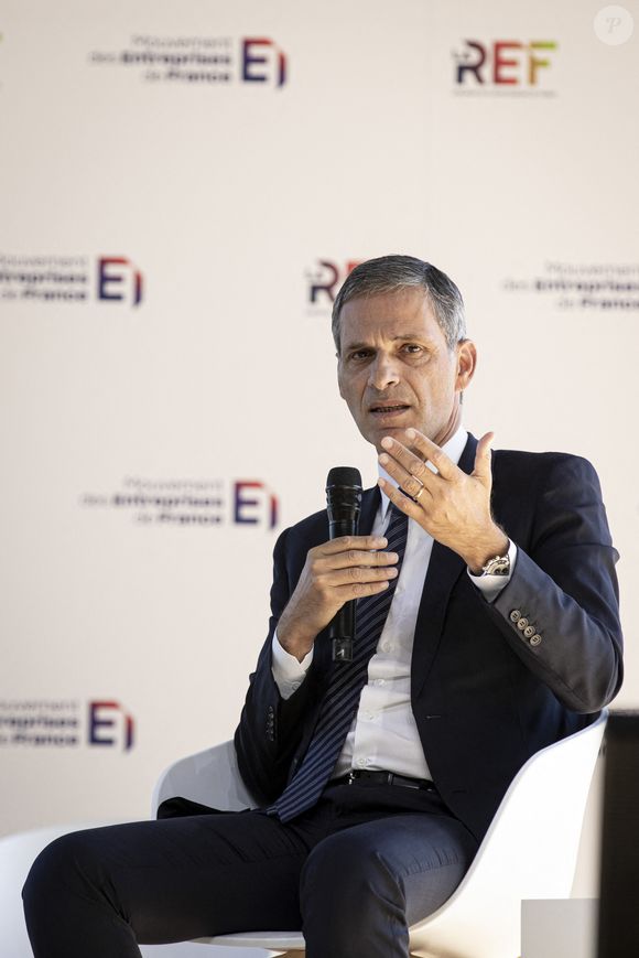 Rodolphe Saadé, président-directeur général du groupe CMA CGM - 2ème journée de la Rencontre avec les entrepreneurs à l'hippodrome de Paris Longchamp, le 27 août 2024. 
© Elyxandro Cegarra / Panoramic / Bestimage