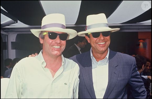 Bruno Masure et Jean-Pierre Foucault au tournoi de Roland garros 1991. ©Bestimage