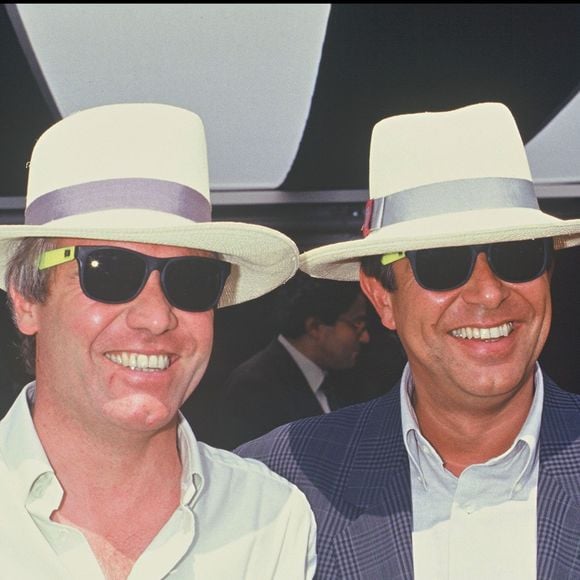 Bruno Masure et Jean-Pierre Foucault au tournoi de Roland garros 1991. ©Bestimage