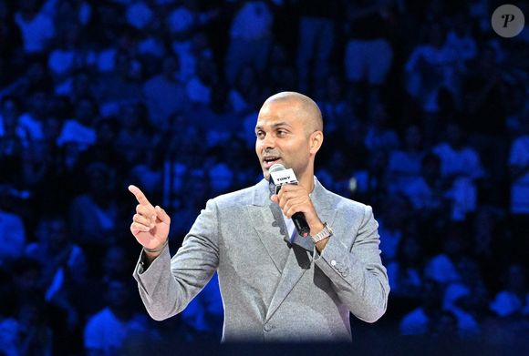Tony Parker au match de préparation aux Jeux Olympiques Paris 2024 entre la France à la Serbie (67-79) à Decines-Charpieu, France, le 12 juillet 2024. © Frédéric Chambert/Panoramic/Bestimage
