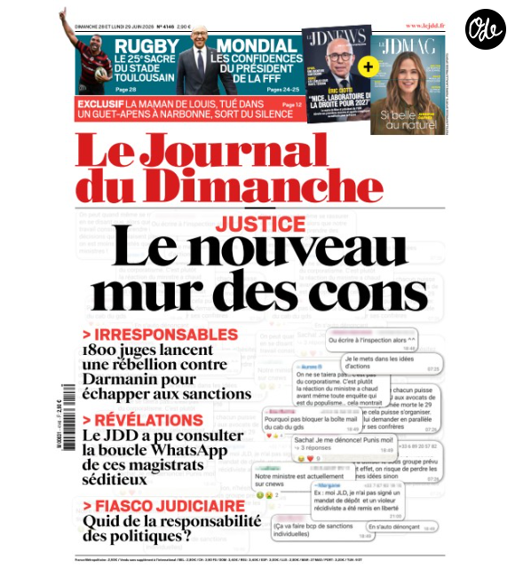 Une du "Journal du dimanche" du 28 juin 2026