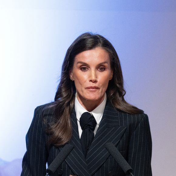La reine Letizia d'Espagne participe à la Journée mondiale des maladies rares à l'auditorium Prince Felipe à Oviedo, le 4 mars 2025. LALO YASKY / BESTIMAGE