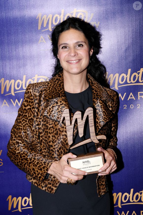 Apolline de Malherbe, rendez-vous d'information préféré pour "Face à face" lors de la soirée de remise de prix Molotov TV Awards 2024, première édition, pour récompenser les programmes télés préférés.

Paris, le 1er octobre 2024.

© Rachid Bellak / Bestimage