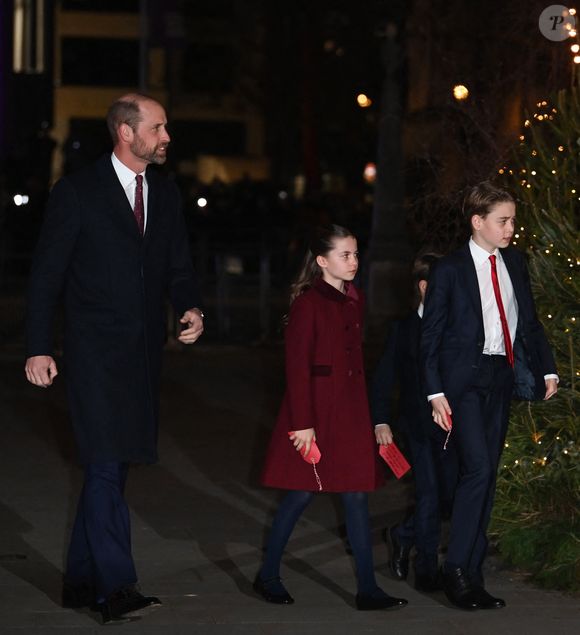 Le prince William, prince de Galles, La princesse Charlotte de Galles - La famille royale d'Angleterre assiste à la messe "Together At Christmas Carol" à l'abbaye de Westminster à Londres, Royaume-Uni le 6 Décembre, 2024