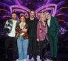 "Mask Singer", la saison 7 sur TF1
Kev Adams, Elodie Poux, Camille Combal, Chantal Ladesou et Laurent Ruquier dans "Mask Singer 2025". © Laurent VU / TF1