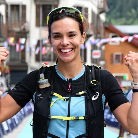 Exclusif - Marine Lorphelin (Miss France 2013) participe et finit la course MCC, 40 kms et 2300m de dénivelé positif, en marge de l'Ultra Trail du Mont Blanc (UTMB) à Chamonix le 26 août 2024. Romain Doucelin / Bestimage