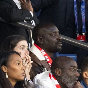 Ladji Doucouré - Célébrités dans les tribunes lors du match retour de la Ligue Des Champions 2024-2025 (LDC) "PSG - Arsenal" (2-1) au Parc des Princes à Paris le 7 mai 2025. © Cyril Moreau/Bestimage