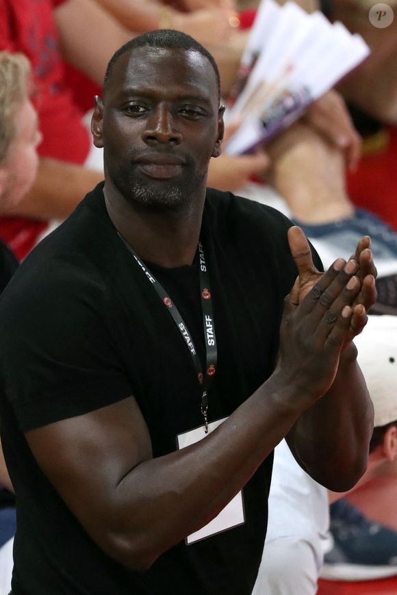 L'acteur français et co-président du Paris Basketball Omar Sy assiste au match 4 de basket-ball de la finale du Championnat de France Elite entre l'AS Monaco et le Paris Basketball (80-74) à la Salle Gaston Medecin, à Monaco, le 22 juin 2025. © Stephane Pillaud/Psnewz/Bestimage