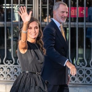 Felipe VI la reine Letizia arrivent au Teatro Real pour l'inauguration de la saison, le 19 septembre 2023, à Madrid. José Oliva / Europa Press