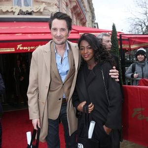 Vincent Cerutti et Hapsatou Sy - Arrivées au "Déjeuner des Nommés de la 45ème édition des César 2020" au restaurant le Fouquet's à Paris. Le 9 février 2020