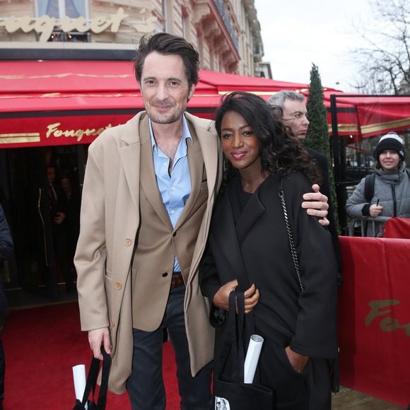 Vincent Cerutti et Hapsatou Sy - Arrivées au "Déjeuner des Nommés de la 45ème édition des César 2020" au restaurant le Fouquet's à Paris. Le 9 février 2020