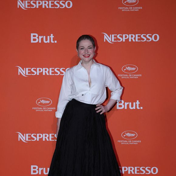 Emilie Dequenne - Photocall de la soirée Nespresso x Brut lors du 77ème Festival International du Film de Cannes le 16 mai 2024. © Laurent Campus/Bestimage