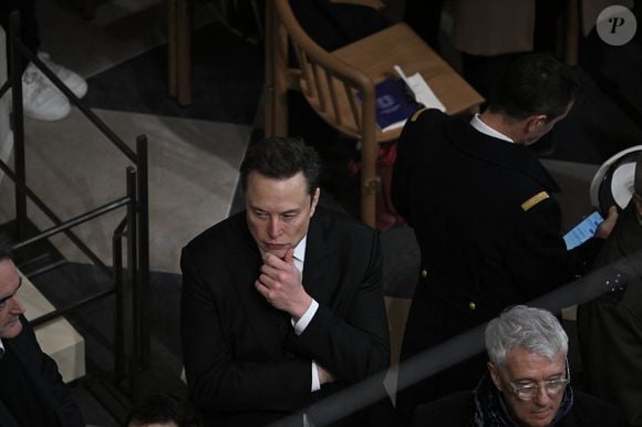 Elon Musk during official reopening ceremony of Notre-Dame Cathedral in Paris, France on December 7, 2024, after more than five-years of reconstruction work following the April 2019 fire. © Eliot Blondet/Pool/Bestimage