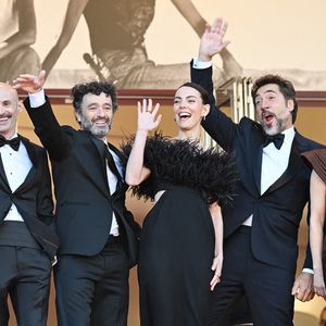 Les acteurs espagnols Javier Bardem, Rodrigo Sorogoyen, les actrices Isabel Pena, Vicky Luengo et l'actrice française Marina Fois assistent à la première de The Beloved au 79e Festival de Cannes à Cannes, France, le samedi 16 mai 2026. Photo par Rune Hellestad/UPI/ABACAPRESS.COM