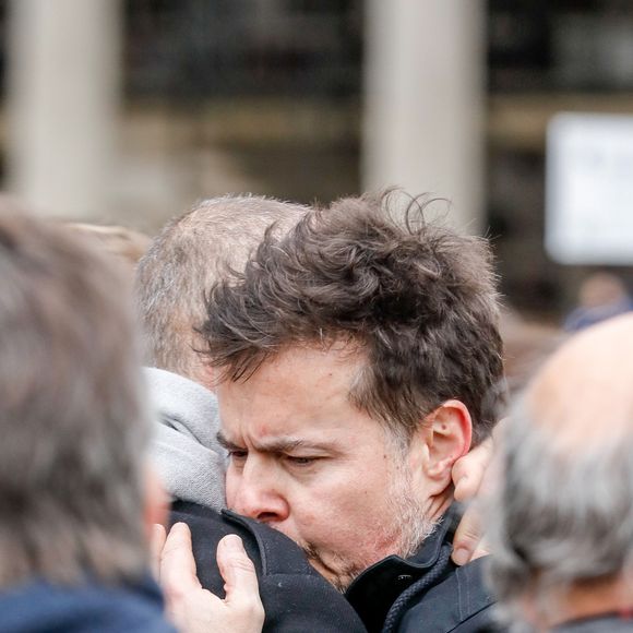 Nicolas Demorand - Obsèques de Sébastien Demorand à la Coupole du crématorium du cimetière du Père-Lachaise à Paris, France, le 31 janvier 2020.