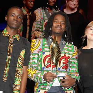 Rafiki Fariala, Lillo Morealle (Prix Valois de la meilleure musique) et Marine Delplace lors de la cérémonie de clôture lors de la 19ème édition du festival du film francophone d'Angoulême, France, le 29 août 2026. © Coadic Guirec/Bestimage