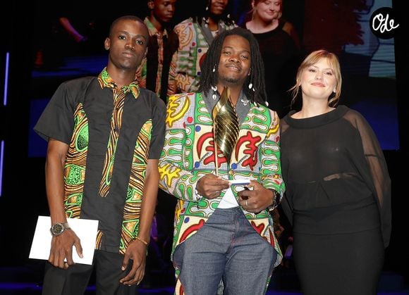 Rafiki Fariala, Lillo Morealle (Prix Valois de la meilleure musique) et Marine Delplace lors de la cérémonie de clôture lors de la 19ème édition du festival du film francophone d'Angoulême, France, le 29 août 2026. © Coadic Guirec/Bestimage
