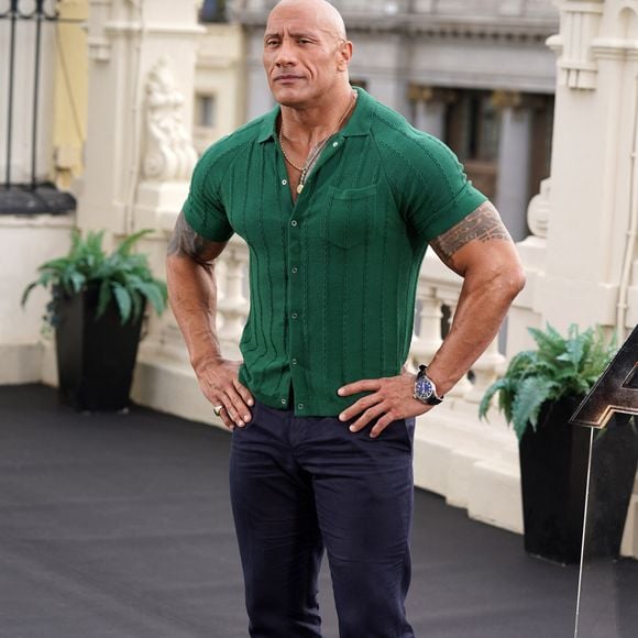 Dwayne "The Rock" Johnson au photocall du film "Adam Black" à Madrid, le 19 octobre 2022.
