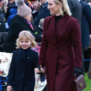 Zara Tindall Phillips - La famille royale britannique se rend à la messe de Noël à Sandringham le 25 décembre 2024.