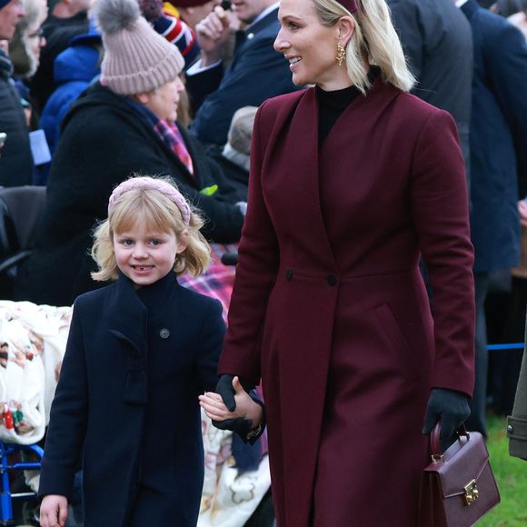 Zara Tindall Phillips - La famille royale britannique se rend à la messe de Noël à Sandringham le 25 décembre 2024.