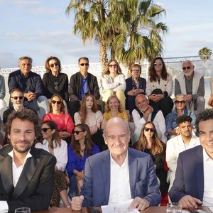 Exclusif - Bertrand Chameroy, Pierre Lescure, Patrick Cohen, - Plateau de l'émission "C à vous" lors du 78ème Festival International du Film de Cannes le 14 mai 2025. © Jack Tribeca / Bestimage