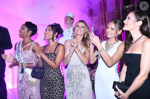 Angélique Angarni-Filopon (Miss France 2025) fête son 34ème anniversaire, Clémence Botino, Sophie Thalmann, Amandine Petit, Mareva Galanter - Soirée de gala du 10ème anniversaire de l’association "Les Bonnes Fées" à l’Hôtel The Peninsula Paris le 8 octobre 2025. The Peninsula Paris renouvelle son soutien dans la campagne Octobre Rose au côté de l’artiste G.Sardin.  © Rachid Bellak/Bestimage