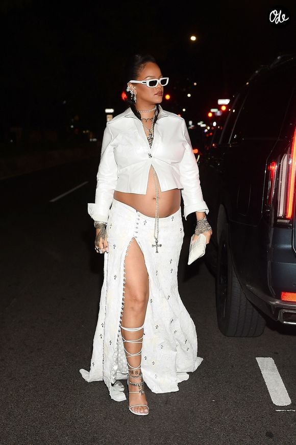 Rihanna, enceinte, et son compagnon A$AP Rocky à l'after-party du "MET Gala 2023" au club Virgo à New York, le 1er mai 2023.

© Bestimage