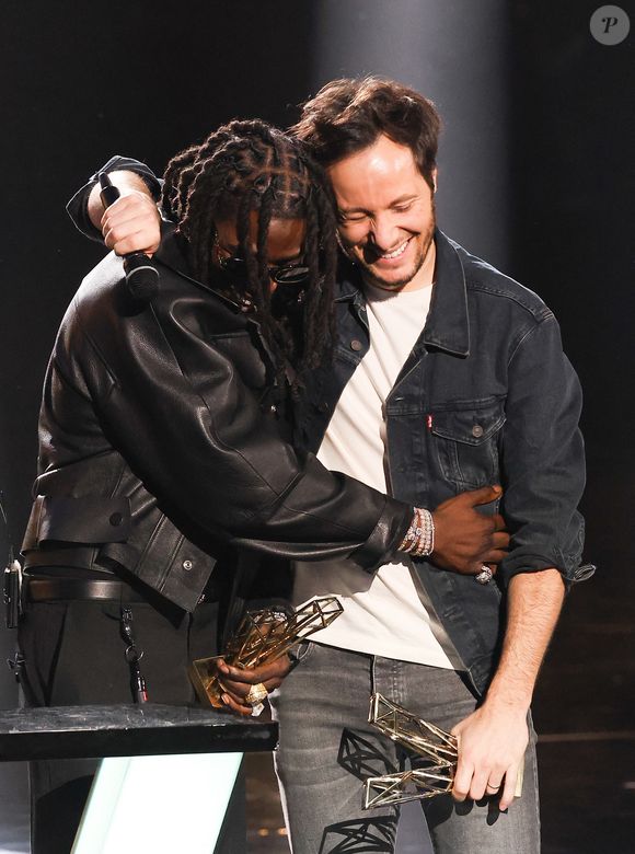 Gazo et Vianney lors de la 39ème cérémonie des Victoires de la musique à la Seine musicale de Boulogne-Billancourt, France, le 9 février 2024. 

© Coadic Guirec/Bestimage