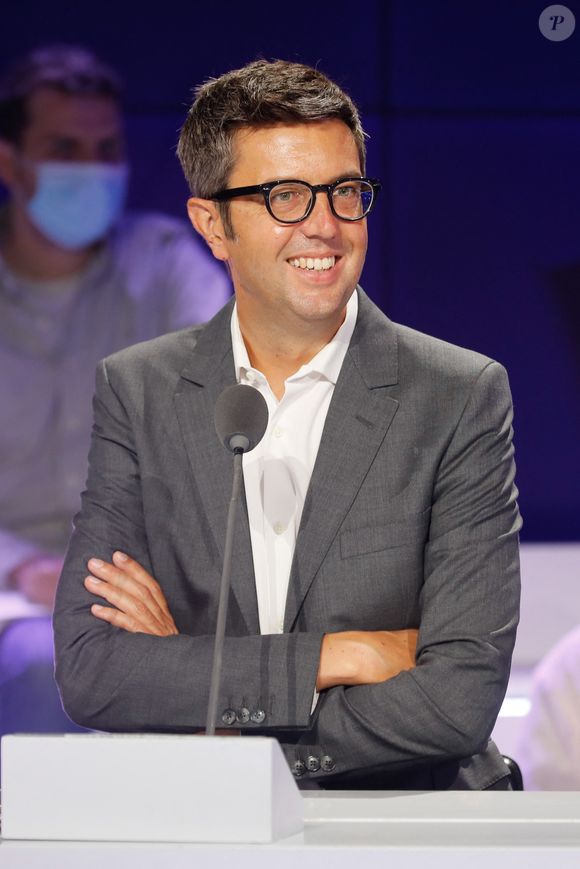 Maxime Switek lors de la conférence de presse de rentrée de BFMTV saison 2021/2022 à l'Altice Campus à Paris, France, le 25 août 2021. © Christophe Clovis/Bestimage