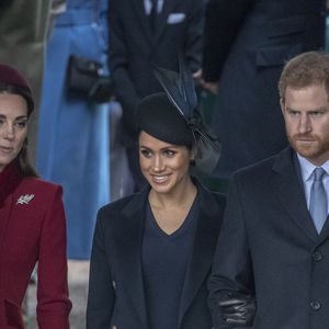 Le prince William, duc de Cambridge, Catherine Kate Middleton, la duchesse de Cambridge, Meghan Markle, duchesse de Sussex enceinte, le prince Harry La famille royale britannique se rend à la messe de Noël à l'église Sainte-Marie-Madeleine à Sandringham, le 25 décembre 2018. EXPRESS SYNDICATION / BESTIMAGE