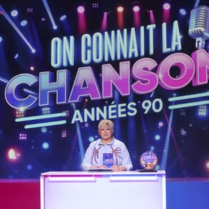 Exclusif - Laurence Boccolini, lors de l'enregistrement de l'émission "On Connait La Chanson Années 90", présentée par L.Boccolini et diffusée le 19 mai 2026 sur W9, à Paris, France, le 8 avril 2026. © Jack Tribeca/Bestimage