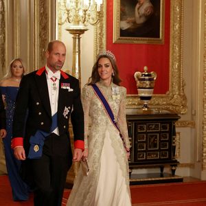 Kate Middleton et le prince William lors de leur arrivée au banquet d'Etat organisé pour Donald et Melania Trump au château de Windsor. © PA Photo/ Bestimage