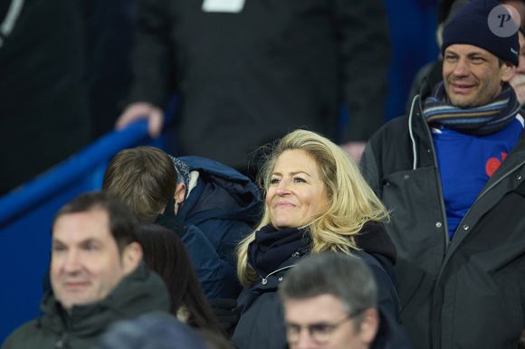 Astrid Bard en tribunes lors du match du Tournoi des Six Nations opposant la France à l'Écosse (35-16) au Stade de France à Saint-Denis, Seine Saint-Denis, France, le 15 mars 2025. © Christian Liewig/Bestimage