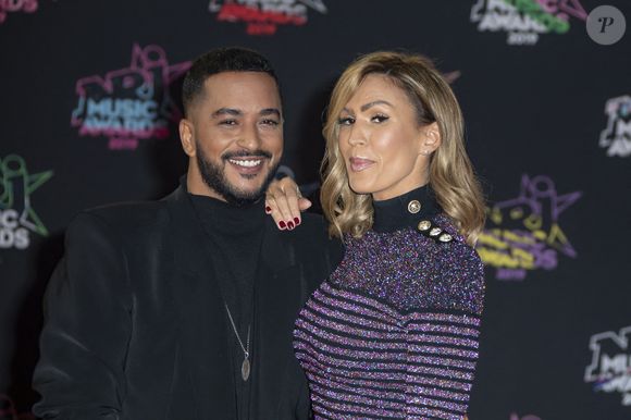 Slimane Nebchi et Vitaa assistent à la 21e cérémonie des NRJ Music Awards au Palais des Festivals le 09 novembre 2019 à Cannes, France.