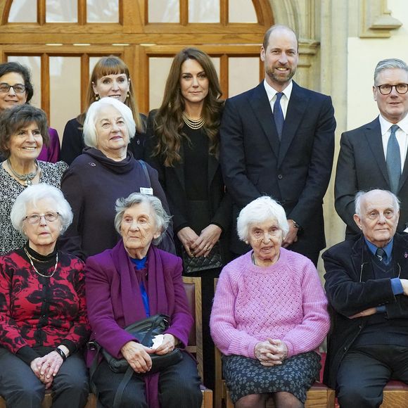 Le prince William, prince de Galles, et Catherine (Kate) Middleton, princesse de Galles, assistent à une cérémonie de commémoration des 80 ans de la libération du camp de concentration d'Auschwitz-Birkenau au Guildhall à Londres, le 26 janvier 2025.
