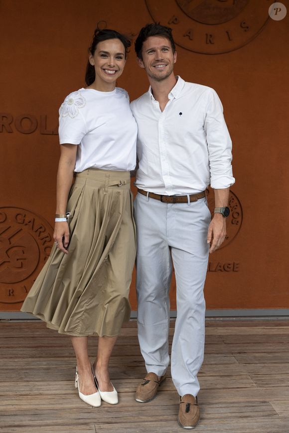 Marine Lorphelin (Miss France 2013) et son compagnon Stanislas Gruau au Village lors des Internationaux de France de Tennis de Roland Garros 2025 le 3 juin 2025 à Paris.  © Moreau / Jacovides / Bestimage